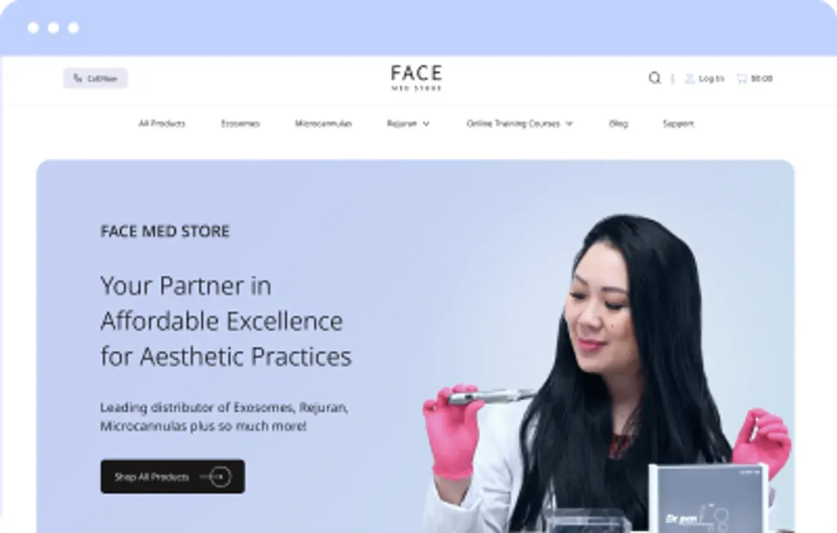 FACE Med Store — website design by MDCNY