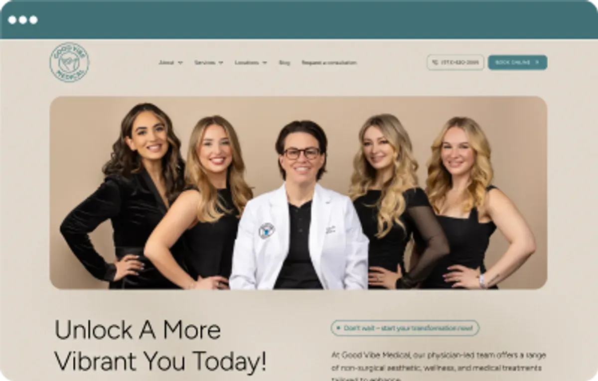 Good Vibe Medical — website design by MDCNY