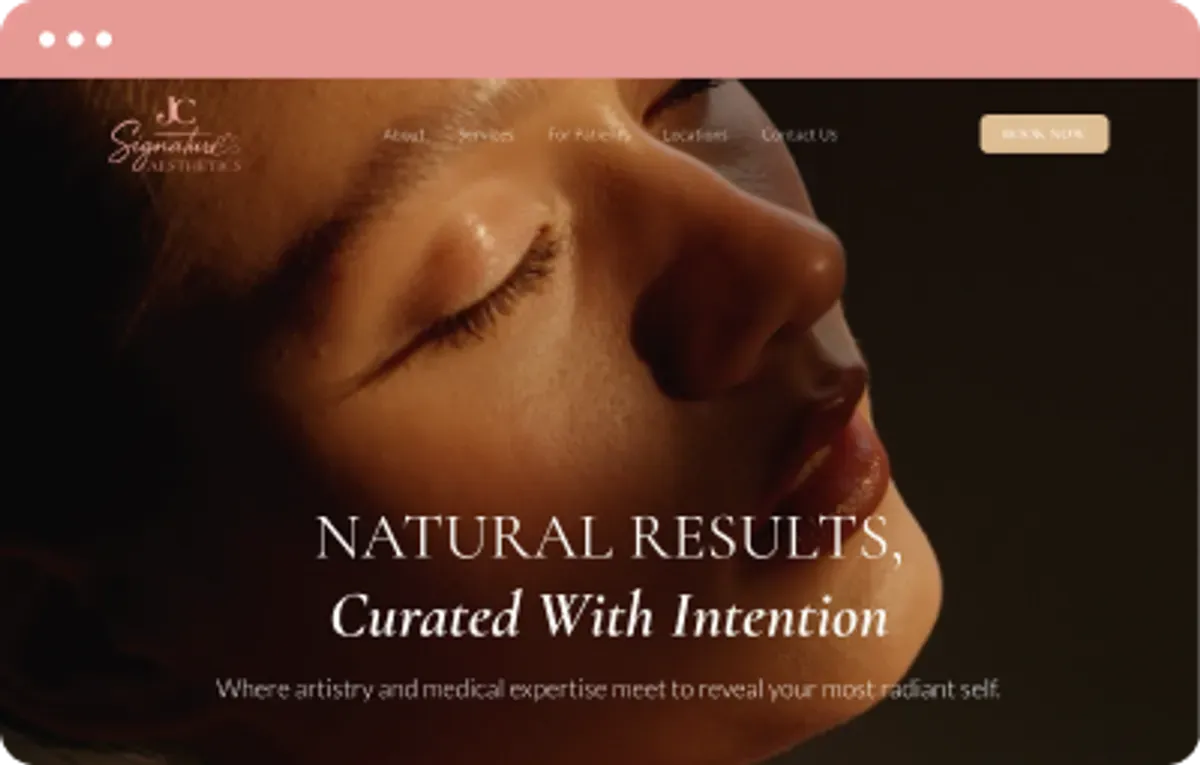 JC Signature Aesthetics — website design by MDCNY